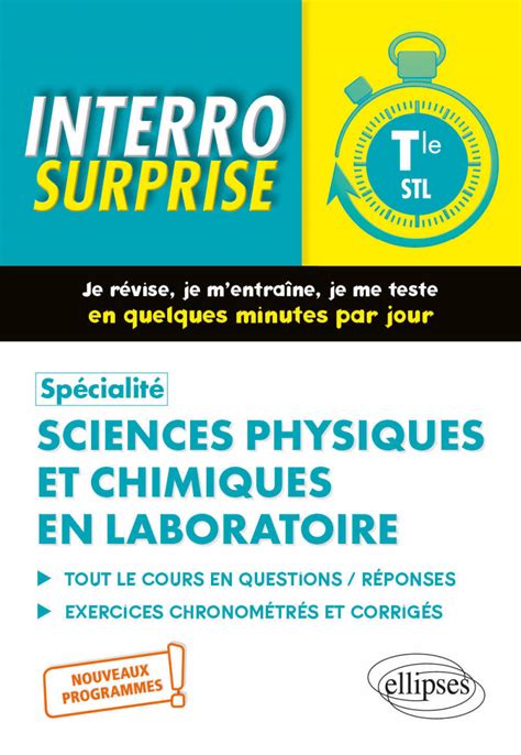 Sciences physiques et chimiques en laboratoire .